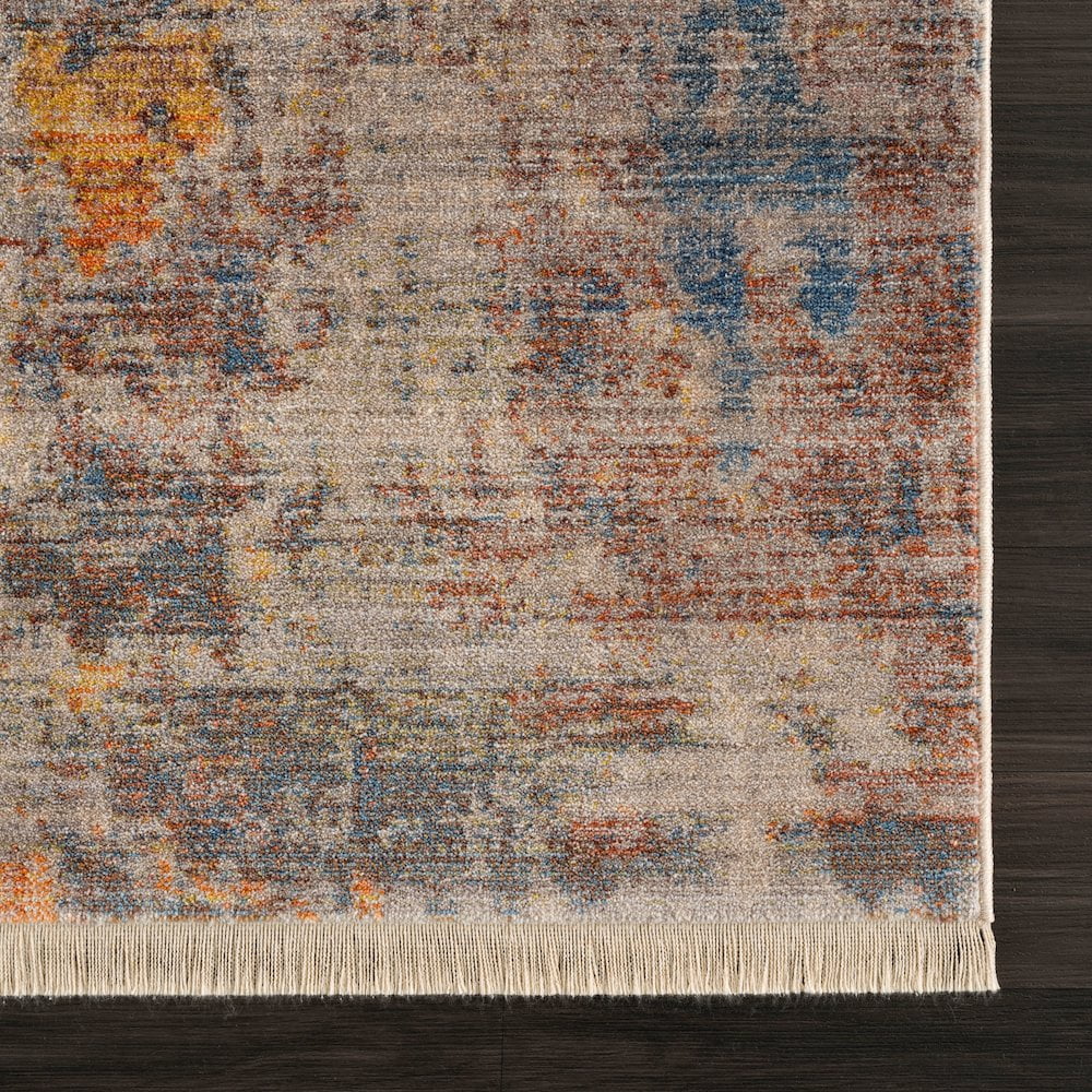 LR Home Holi Durable Performance Area Rug Indoor in Beige/Blue, 7'9" x 10'