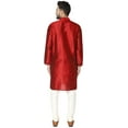 thumbnail image 6 of SKAVIJ Men's Art Silk Kurta Pajama Set Indian Traditional Wear Dress Red S, 6 of 6