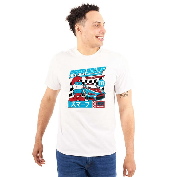 Kanji Papa Smurf Tokyo Drift Racecar Men's Graphic T Shirt Tees Brisco Brands S