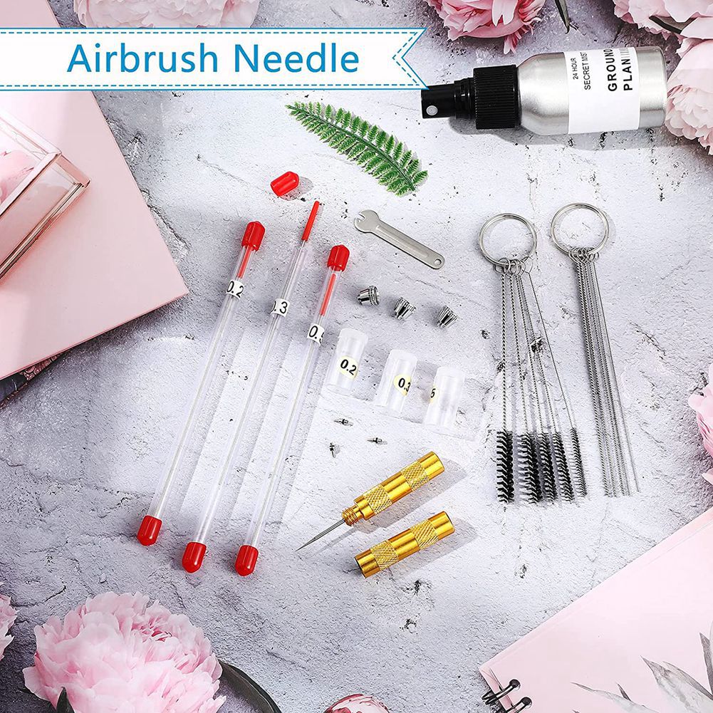 21Pcs Airbrush Nozzle Cap Kit Airbrush Needle Replacement Parts