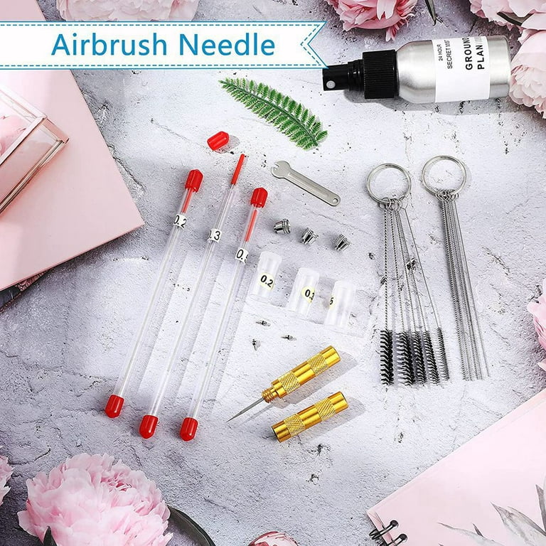 DYNWAVE Airbrush Repair Tool Spray Cleaning Tools Metal Air Brush Cleaner  Cleaning Nozzle Spray Needle for Remove Nozzle Paint Dirty