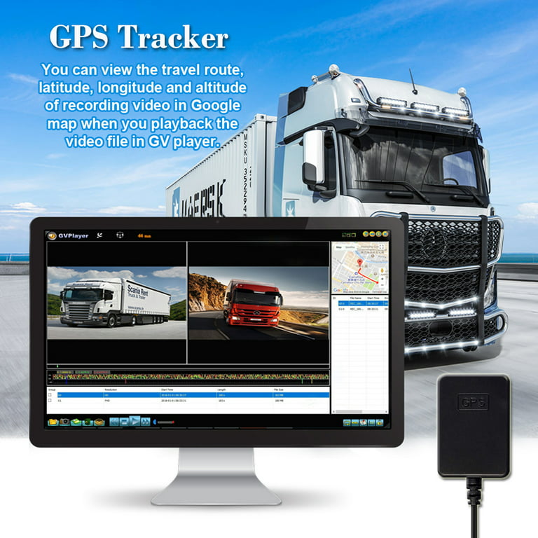  VSYSTO 3CH Truck Dash Cam, 3 LCD Screen 1080P Front