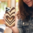 thumbnail image 2 of Shangniulu Brown Heart Case Cute Love Heart Coffee Latte Print Phone Case Shockproof Protective Case Soft TPU Hard Back Anti-Scratch Cover, 2 of 4