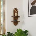 thumbnail image 2 of Modern Wall Shelf with Arched Wood Design Mid-Century Double Floating Rainbow Shelves for Indoor Decoration Holding Planter Ornaments, 22 x 11.6 Inch (Walnut), 2 of 8