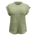 thumbnail image 4 of Haut Tricoté à Manches Courtes d'Été Coupe Ample Décontractée Col Rond Léger T-Shirt, 4 of 4