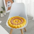 thumbnail image 5 of chaungfeng Round Flower Weaving Floor Cushions, Thickened Lamb Fleece Soft Cushion Flower Shaped Throw Floor Pillows, Window Cushion Dining Chair Cushion Office Cushion, Brown, 16", 5 of 6