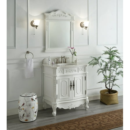 33" Benton Collection Benson Antique White Traditional Bathroom Vanity with Mirror HF-021W-AW-BS-MIR