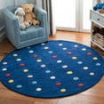 thumbnail image 2 of SAFAVIEH Kids Colorful Polka Dots Area Rug, Navy, 5' x 5' Round, 2 of 10