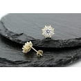 thumbnail image 2 of .925 Sterling Silver Gold Plated Micro Pave Starburst Stud Earrings, Giorgio Bergamo Gold, 2 of 4