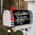 thumbnail image 3 of Floral Wreath Buffalo Plaid Mailbox Covers Spring Leaves Welcome Mail Box Covers Magnetic White Black Plaid Post Case Covers Outdoor Garden Decorations Standard Size 18x21 Inches, 3 of 6