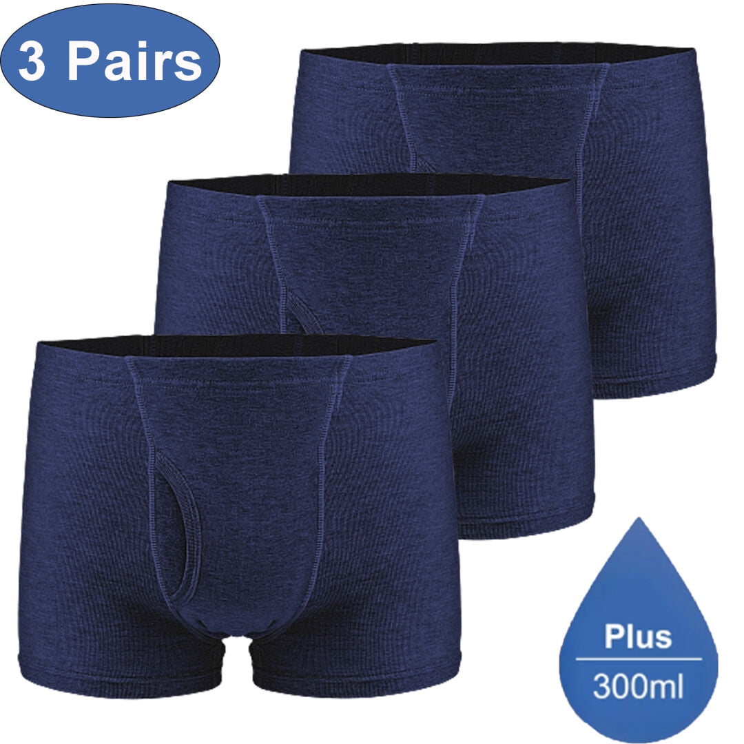 2-Pack Men’s Incontinence Underwear Cotton Regular Absorbency Reusable  Washable Urinary Incontinence Briefs for Prostate Surgical, Elder, Long  Driving