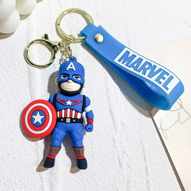 Llaveros de superhéroes de Los Vengadores, llaveros de PVC de Marvel, Iron Man, Spiderman, Capitán América, muñeco de Anime de dibujos animados lindo, llavero colgante qiuyongming unisex