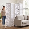 thumbnail image 7 of Roundhill Furniture Giyano Rice Paper/Wood 4-Panel Screen Room Divider in White, 7 of 7