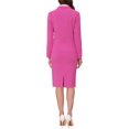 thumbnail image 3 of Conjuntos de Traje para Mujeres INSPIRE CHIC con Blazer de Mangas Largas y Falda Lápiz, Dos Piezas, Atuendos de Trabajo, Rosa Fucsia M, 3 of 6
