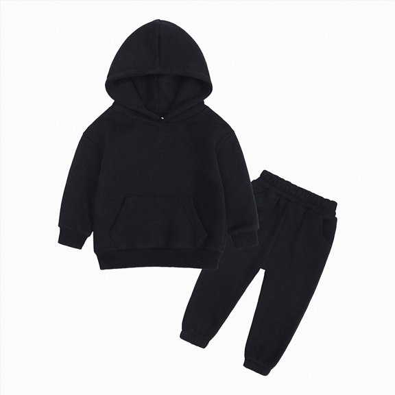 Toddler Baby Boy Clothes Long Sleeve Pullover Colorblock Sweatshirt Pants 2pcs Fall Winter Outfit Set(Black,11-12 Years)