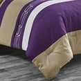 thumbnail image 2 of 2 Piece Dark Purple/Taupe Down Alternative Comforter Set Twin Size Bedding Includes Comforter and Pillow Sham for Kids/Girls/Teens bedroom dorm room- LOLA (Dark Purple/Taupe, Twin), 2 of 5