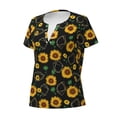 thumbnail image 2 of Naloa Sunflowers3 Print T-Shirts Short Sleeve V Neck Tees for Women Fashion Tops Trendy Lightweight Soft Casual Summer Outfits Clothes, 2 of 5