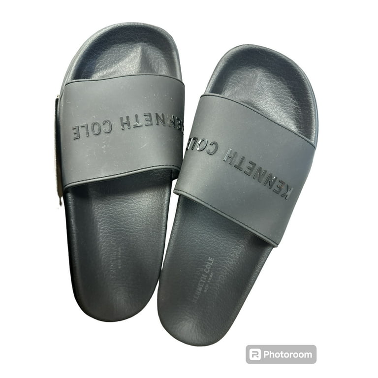 Kenneth Cole New York Mens Mello Textured Slide Sandals Navy 10M
