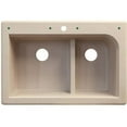 thumbnail image 3 of Transolid Radius 33in x 22in silQ Granite Drop-in Double Bowl Kitchen Sink with 3 CEF Faucet Holes, In Cafe Latte, 3 of 4