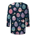 thumbnail image 4 of Ladies Fashion Casual Europe And The United States Easter 3D Digital Printed Round Neck T Shirt Point Sleeve Top Girls Long Sleeve Raglan Short Sleeve Shirt Women Summer Shirts for Women Shirts Women, 4 of 4