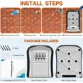 thumbnail image 3 of Key Box Wall Mounted Mini Key Safe Outdoor Key Box with Resettable 4-Digit Numeric Code Waterproof Key Box for Home School Office Factory Garage (Grey), 3 of 4