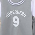 thumbnail image 4 of KPOPLK Toddler Baby Boy Clothes Short Sleeve Tops + Jogger Shorts with Pockets 2Pcs Summer Outfits Size 9-10 Years,Grey, 4 of 4