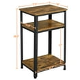 thumbnail image 4 of Alden Design 29.5 in H 3-Tier Wooden End Table with Metal Frame for Living Room, Rustic Brown, 4 of 8