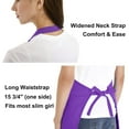 thumbnail image 5 of Toptie Unisex Bib Apron, Cotton Canvas Adjustable Chef Cooking Apron with Pockets-Purple-L, 5 of 6