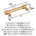 thumbnail image 6 of Amerock Faircrest 3-3/4 inch (96mm) Center-to-Center Champagne Bronze Cabinet Pull, 6 of 7