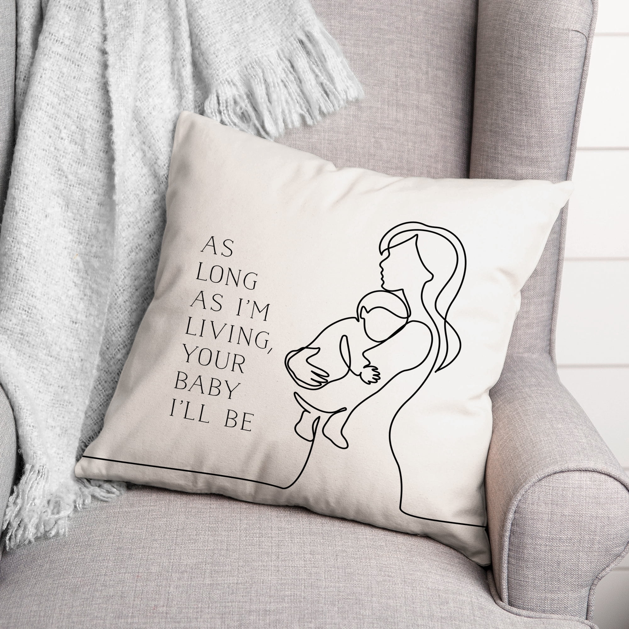 Creative Products Your Baby I'll Be 18 x 18 Spun Poly Pillow