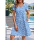 thumbnail image 2 of Vestido de verano Zeagoo azul brillante con cuello en V floral XXL para mujer, 2 of 6