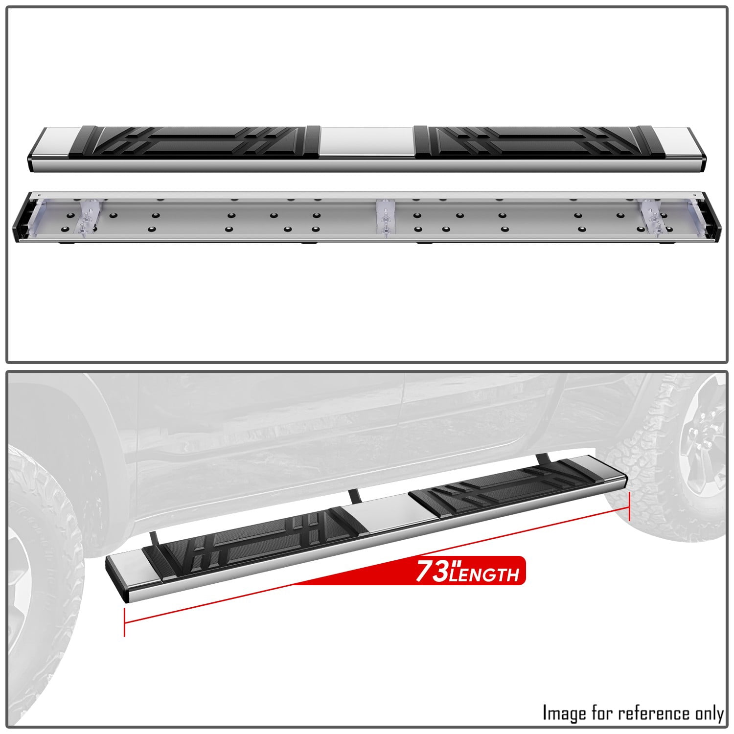 DNA Motoring 6.5" Side Step Nerf Bars Running Boards for 2019-2024 Ram 1500 Extended Cab