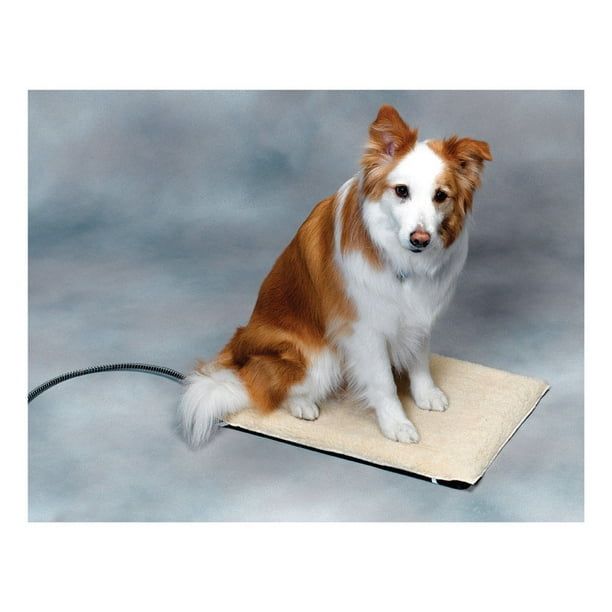 API Poly Cotton Heated Pet Mat For Pets, White/Black, 17 in. W x 24 in
