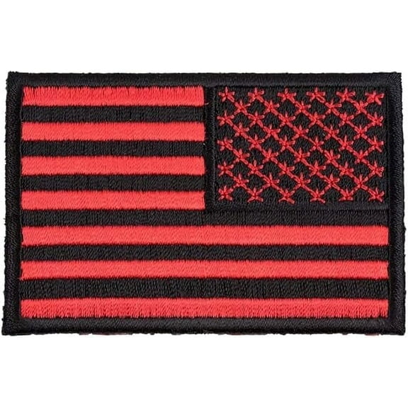 American Flag Red & Black Reversed Patch, U.S. Flag Patches by PatchStop