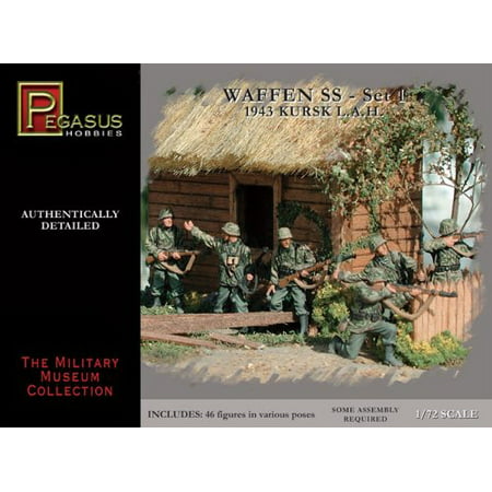 Waffen SS Soldiers Set #1 (46) (Plastic Kit) 1-72 Pegasus, This plastic model kit requires plastic cement and paint for assembly, and they are sold.., By Pegasus