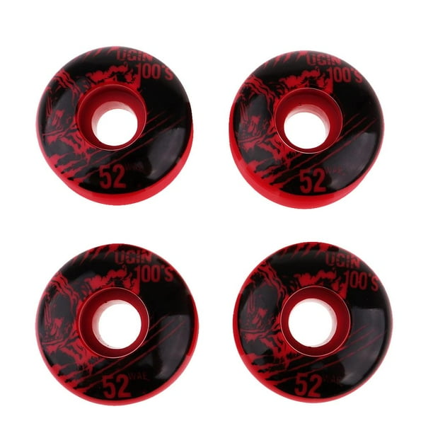 4 ruedas de patineta de alto rendimiento de 52 mm y 100 A, de poliuretano duradero. rojo