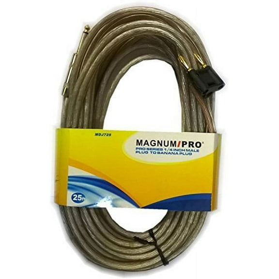 MAGNUM PRO MDJ725 PRO Series 25 ft 1/4 Inch Male Plug to Banana Plug Cable