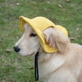 thumbnail image 3 of Youkk Stylish And Functional Dog Summer Hats Peaked Cap For Furry Friend Adjustable Summer Dog Accessories Yellow,sacks L, 3 of 6