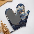 thumbnail image 4 of Cauagu Blue Golden Dream Lotus Print Oven Mitts 2 Piece Set,BBQ Gloves Grilling Gloves Kitchen Silicone Oven Gloves Heat Resistant Oven Mitts for Barbecue Cooking & Baking, 4 of 6