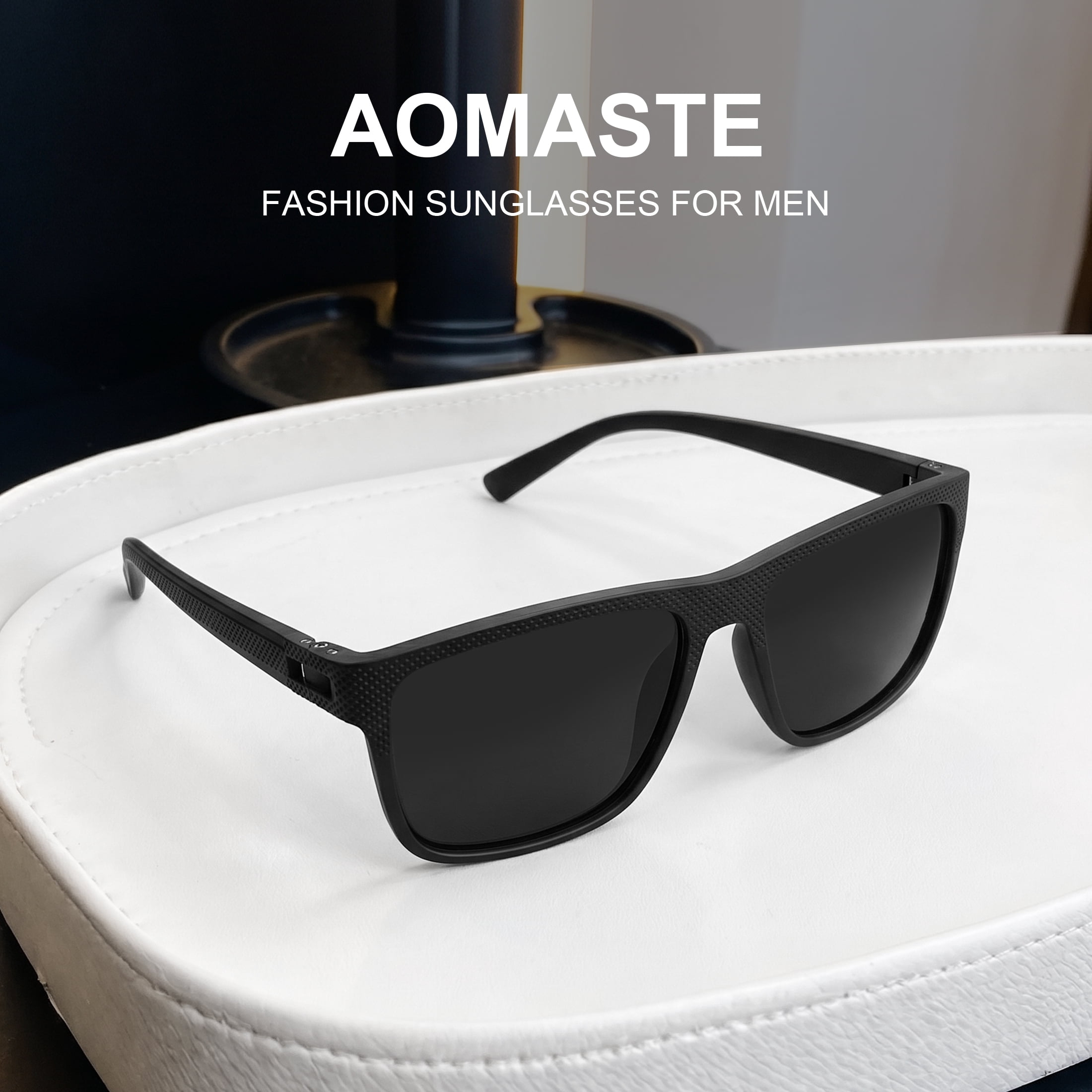 AOMASTE Polarized Sunglasses for Men Square Lightweight Frame Sun Glasses UV400 Protection for Driving Fishing Golf