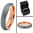 thumbnail image 5 of Charming Jewelers Tungsten Wedding Band Ring 5mm for Men Women Comfort Fit 18K Rose Gold Plated Plated Domed Brushed Lifetime Guarantee Size 7.5, 5 of 5