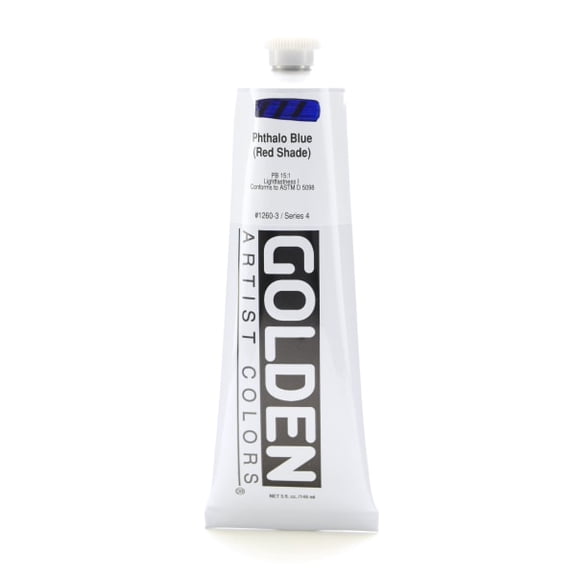 Golden Heavy Body Artist Acrylics - Phthalo Blue (Red Shade), 5 oz Tube