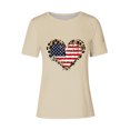 thumbnail image 4 of Levmjia Women's 4th of July T-Shirt Patriotic American Flag Heart Leopard Print Short Sleeve Crew Neck Casual Summer Top for Independence Day Holiday, 4 of 4
