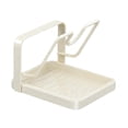 thumbnail image 2 of Soporte para tapa, estante para tapa, estante de cocina, estante de almacenamiento con bandeja de goteo, hecho de material resistente. Blanco lechoso de 1 nivel, 2 of 9