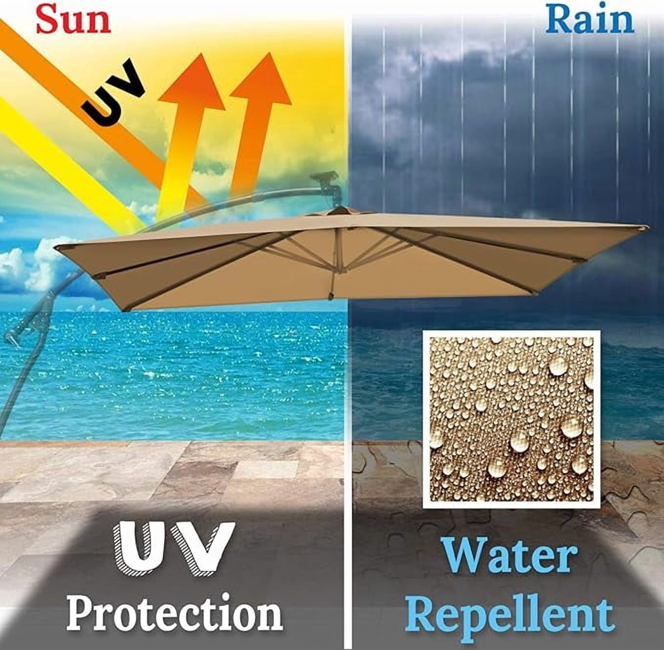 ALUVIERA Replacement Umbrella Canopy for 8.2ft x 8.2 ft 8 ribs