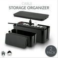 thumbnail image 2 of Simplify 2 Pack Plastic Wire / Cable Organizer Hidden Storage Boxes in Black, 2 of 8