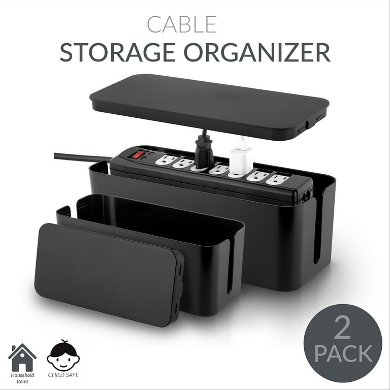 Simplify 2 Pack Plastic Wire / Cable Organizer Hidden Storage