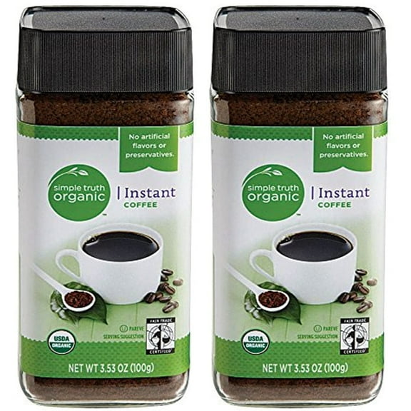 Organic Instant Coffee Two Jars NT. WT 3.53 oz. (100g) each