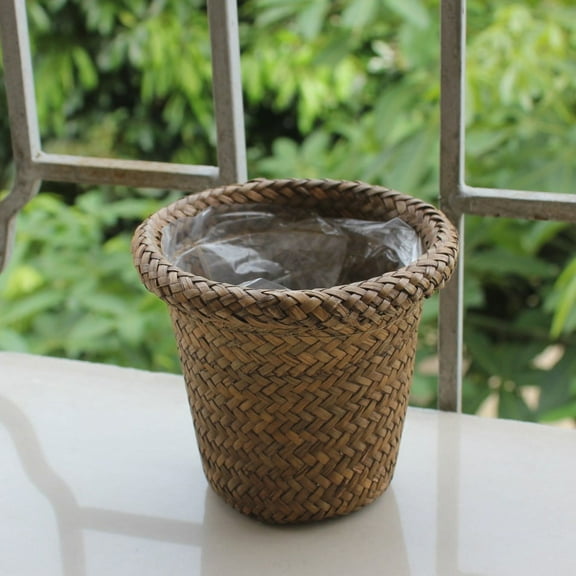 Seagrass Planter Basket Indoor, Flower Pots Cover, Plant Containers, Natural(1-Pack)Woven Flower Pots Cover Plant Pots Containers