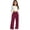 Brick Red, variant on 1 Piece Girls' Wide Leg Casual Straight-Leg Pants Baggy Adjustable High Waist Trousers Kids Dress School Uniform Bottom with Pockets